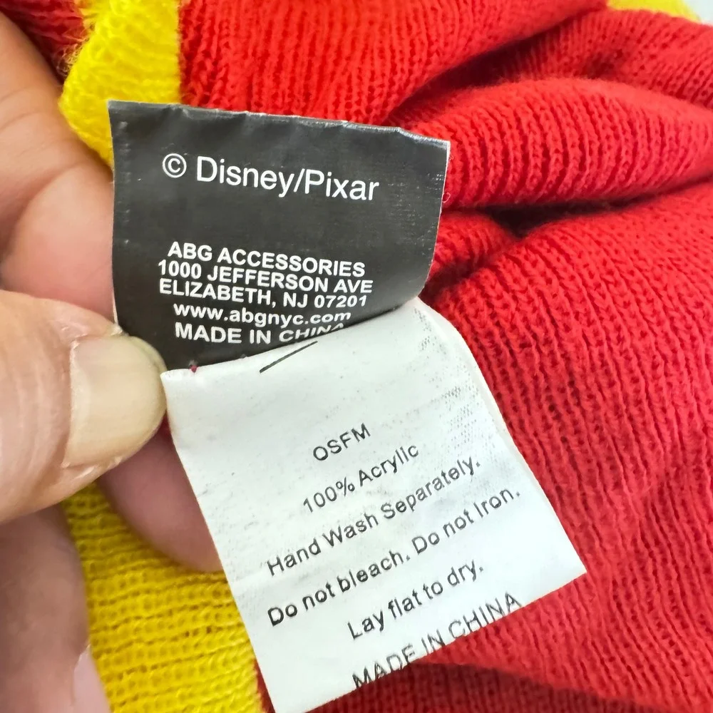 Disney Pixar Car 3 Lightning McQueen Red Knit Beanie Hat 95 ABG Accessories OSFM